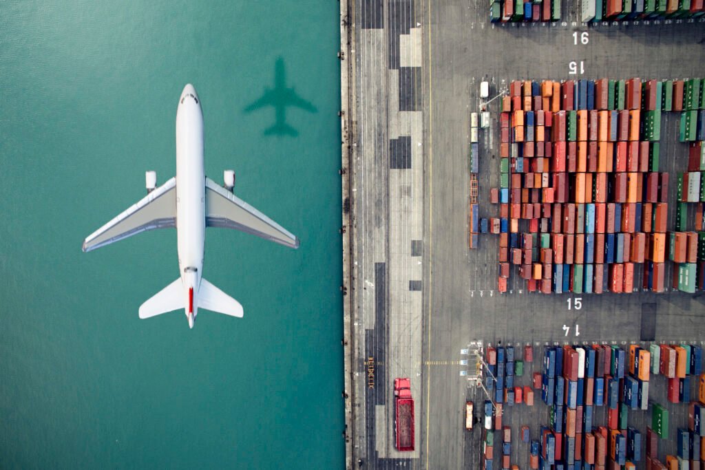 Aviation industry plane transporting logistics